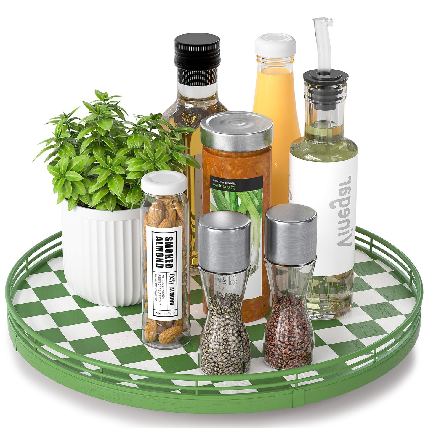 AMH Lazy Susan Wooden Organizer for Table Top