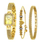 BERNY Silver Watches for Women Ladies Wrist Watch and Bracelet Set Dainty Quartz Bracelet Watch Premium Crystal Accented Fashion Luxury Birthday Present for Women