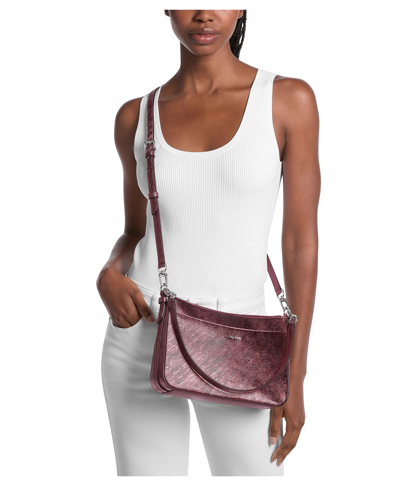 Michael Kors Women's Jet Set Top Zip Pochette Crossbody Bag
