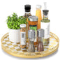 AMH Lazy Susan Wooden Organizer for Table Top