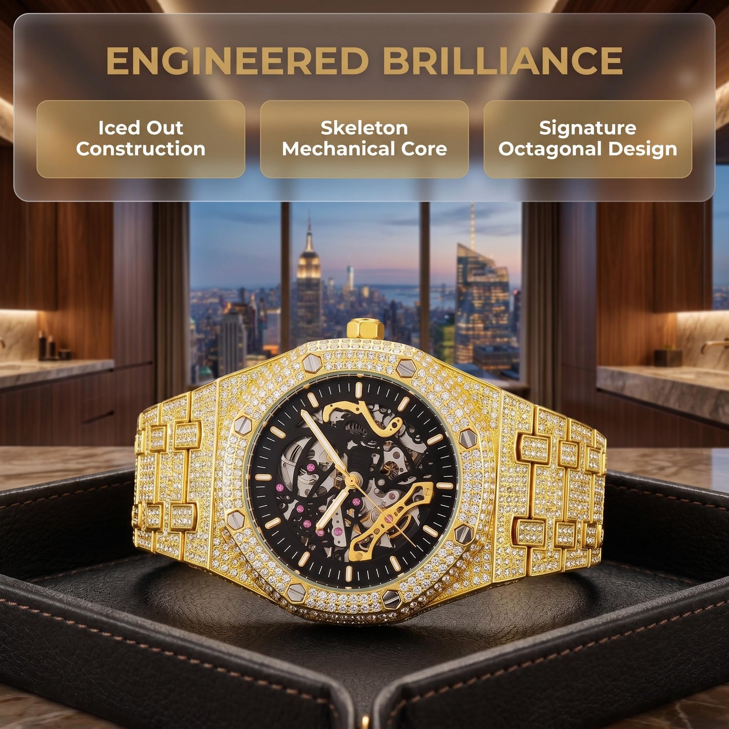 Vetra Women Watches Automatic Luxury Diamond Dress Ladies Watch Fashion Waterproof Ceramic Strap Rose Gold Self Winding Female Wrist Watch