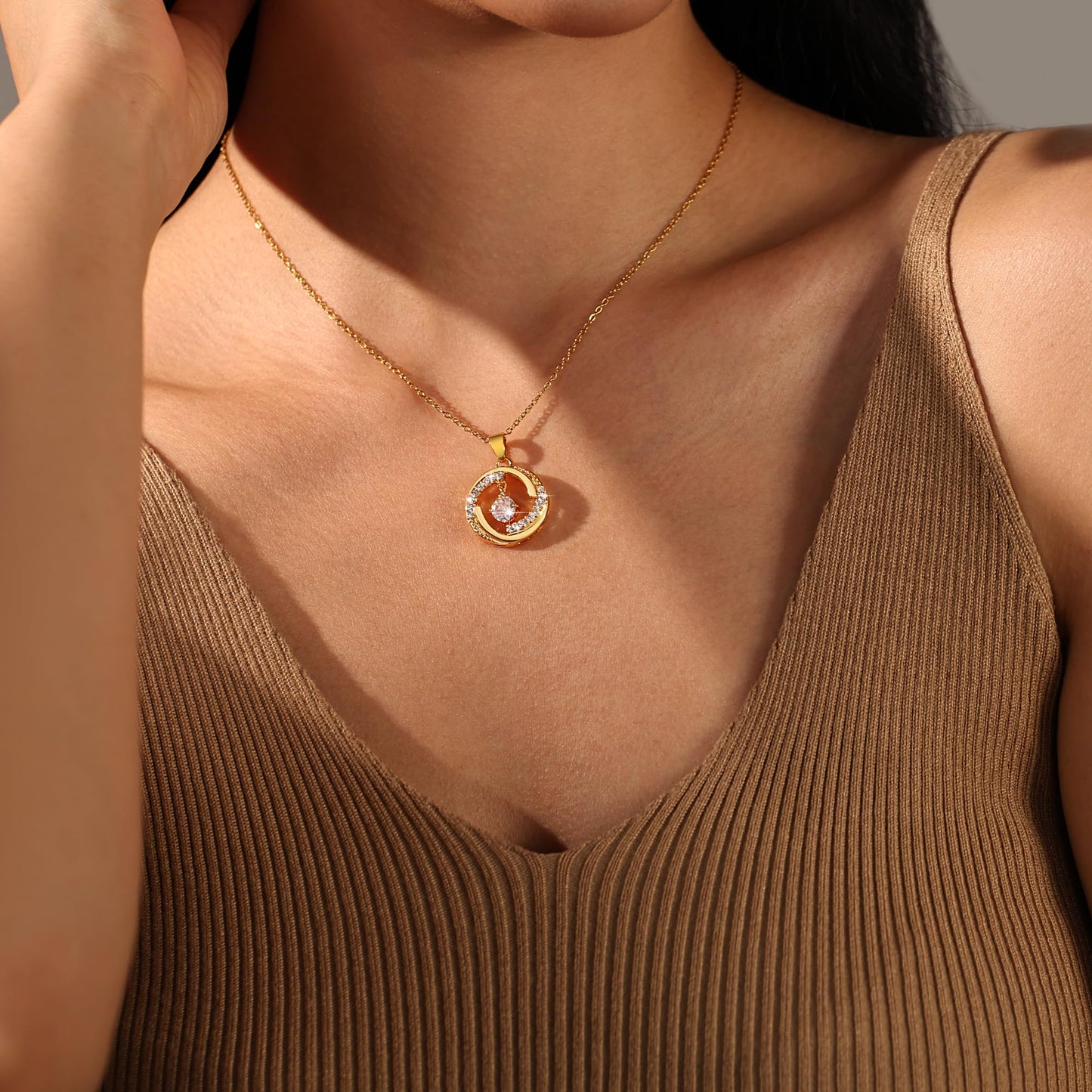 Dainty Gold Necklace for Women, 18K Real Gold Plated Necklace, White Gold Cross Silver Necklace, Cubic Zirconia Necklace, Birthday Gifts for Women Jewelry