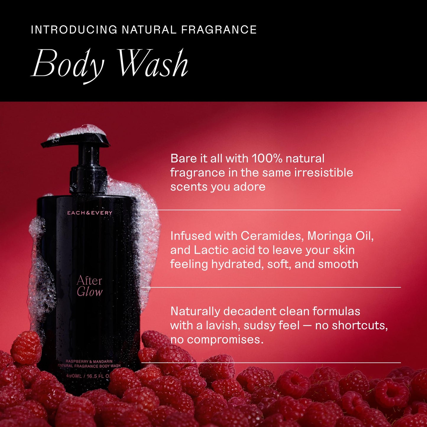 Each & Every Body Wash for Women and Men - Skin Feels Hydrated, Smooth & Soft - Ceramides, Lactic Acid AHA & Moringa Oil - 100% Natural Fragrance Gel - Eternal Summer, Coconut & Lime - 16.5 Fl Oz