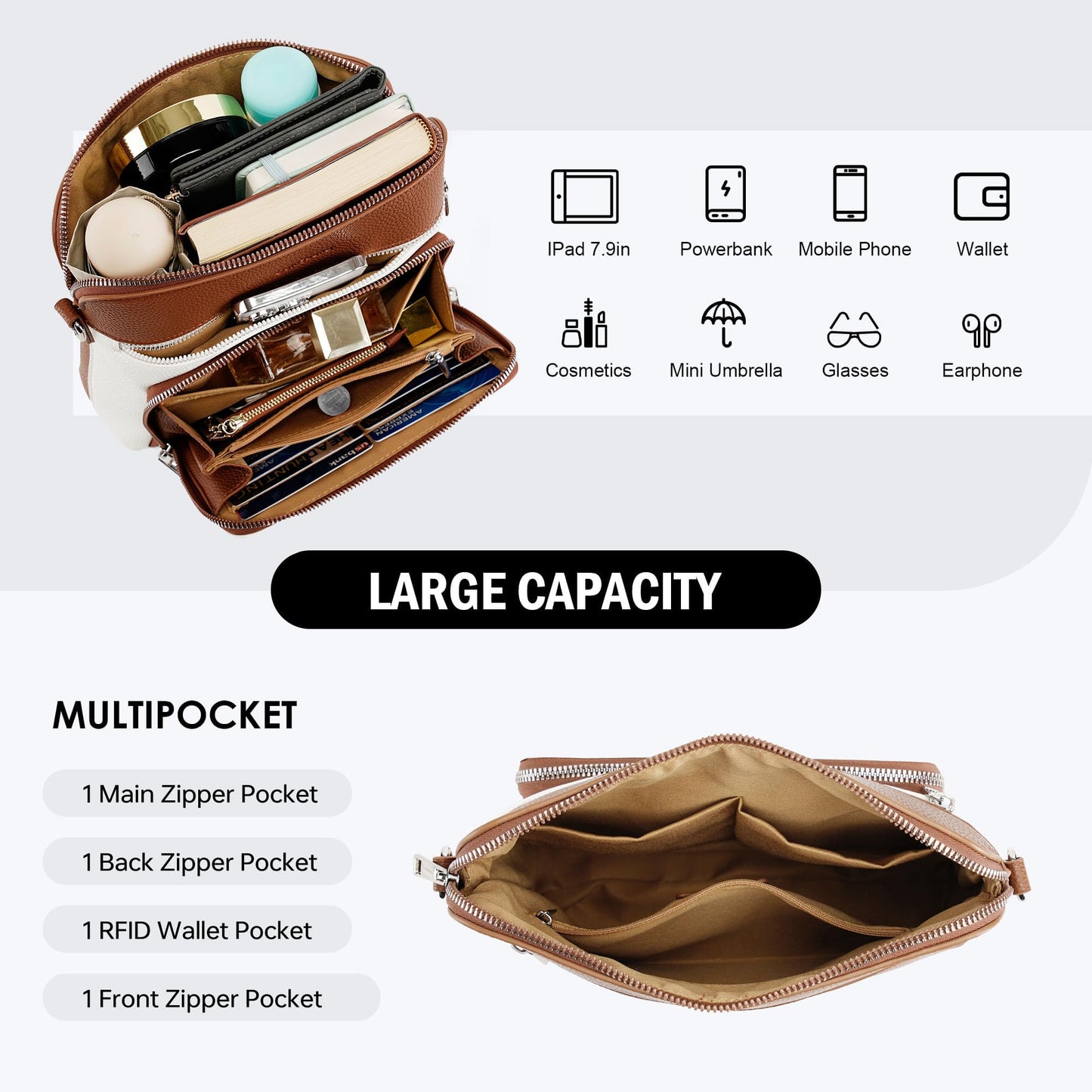 Crossbody Purses for Women Small Crossbody Bags for Women with Built in RFID Wallet