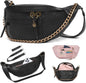 Anti Pickpocket Crossbody Bag – Large Vegan Black Leather Sling Bag with RFID & Glasses Pockets, Anti Theft Design, Multiple Compartments, Chain Detail Travel Crossbody Bag for Women
