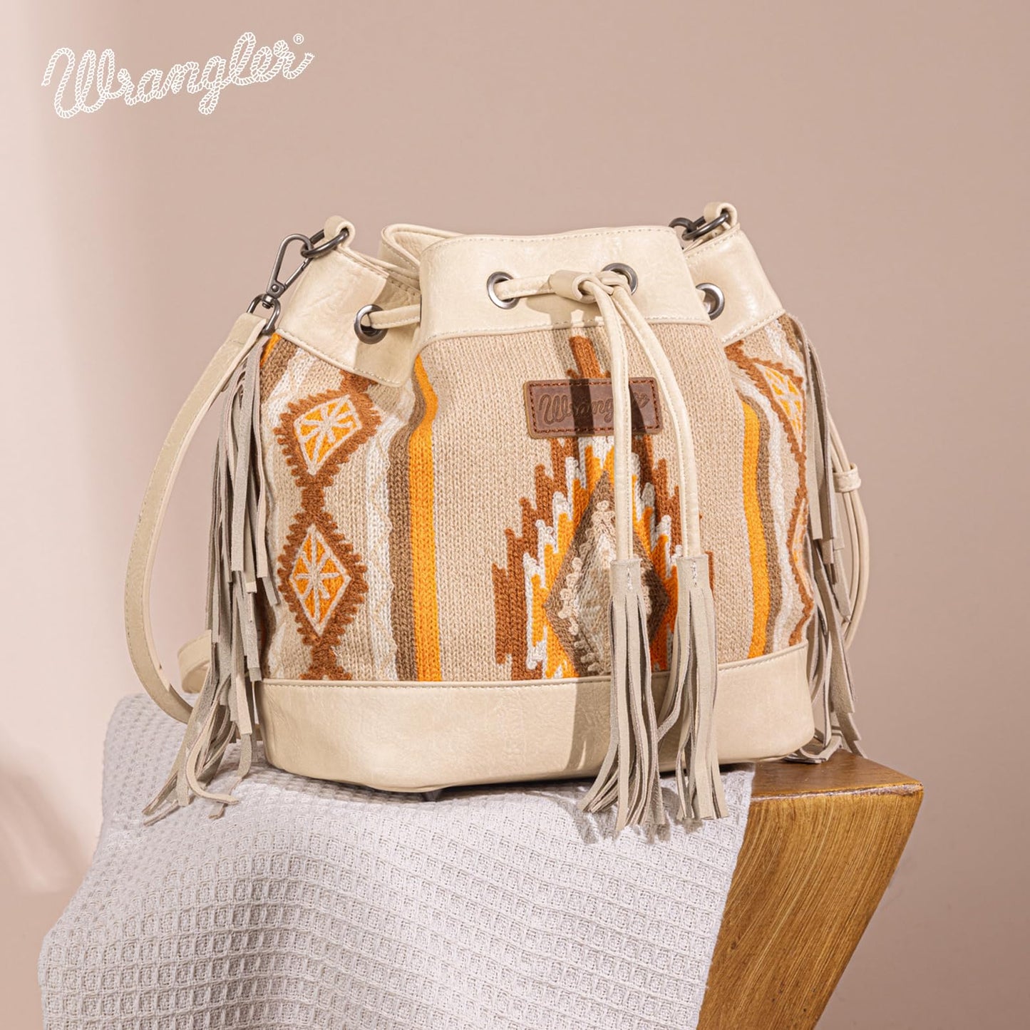 Wrangler Hobo Bags for Women Designer Aztec Bucket Purses Western Tapestry Shoulder Handbags
