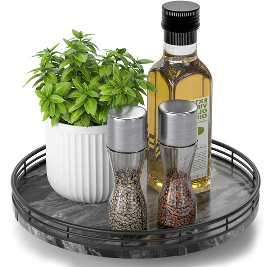 AMH Lazy Susan Wooden Organizer for Table Top