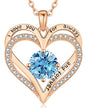 LOUISA SECRET Double Love Heart Birthstone Necklaces for Women, Birthday Gift for Girlfriend, Anniversary Jewelry Gift for Her, 925 Sterling Silver Jewelry Christmas Anniversary Birthday Present Gifts for Wife Girlfriend Mom Grandma Daughter