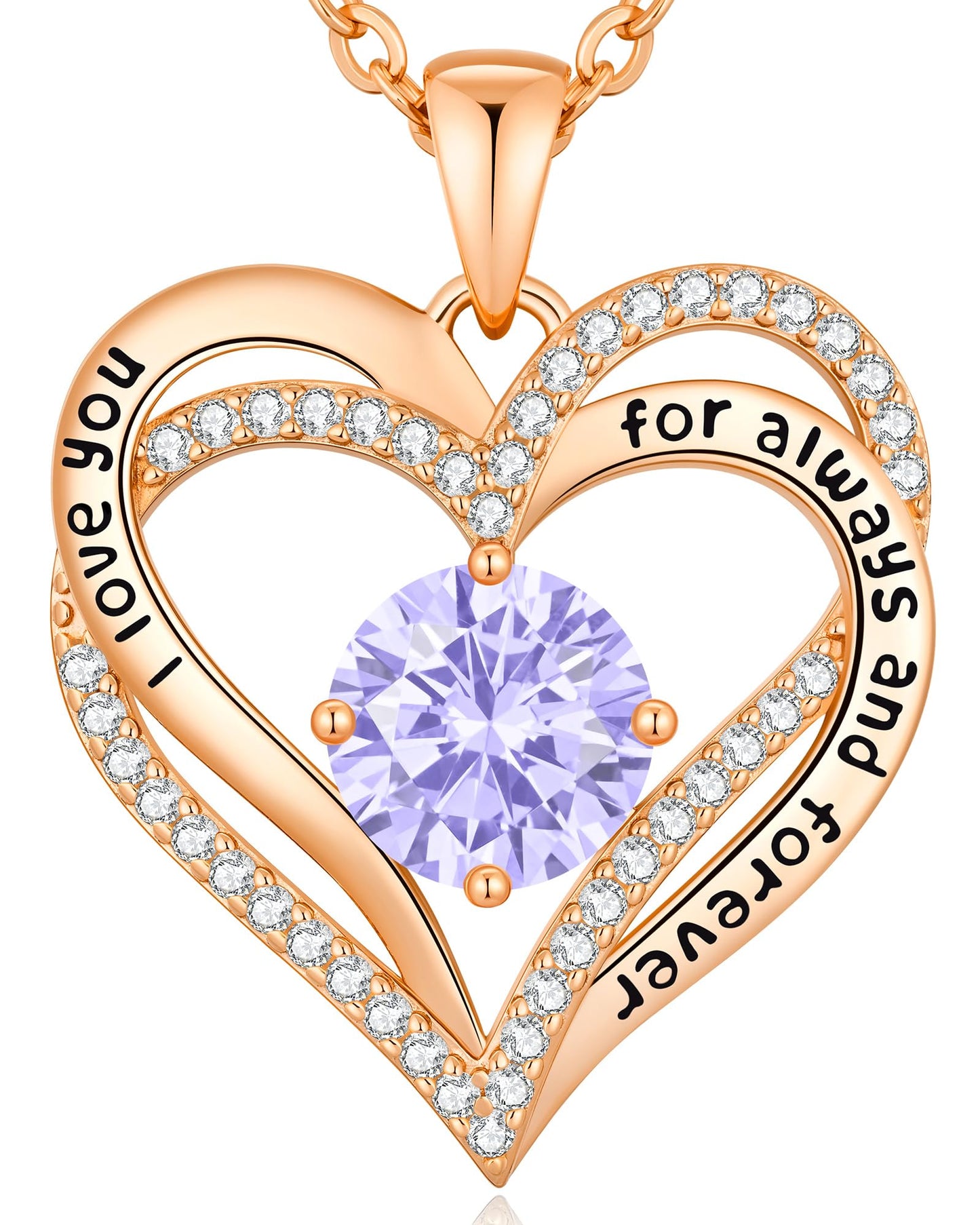 CDE Forever Love Heart Necklaces for Women, Wedding Anniversary, Valentine's，Birthday Mothers Christmas Day Gifts for Mom, Mother, Wife, S925 Silver Jewelry with Birthstone Pendant