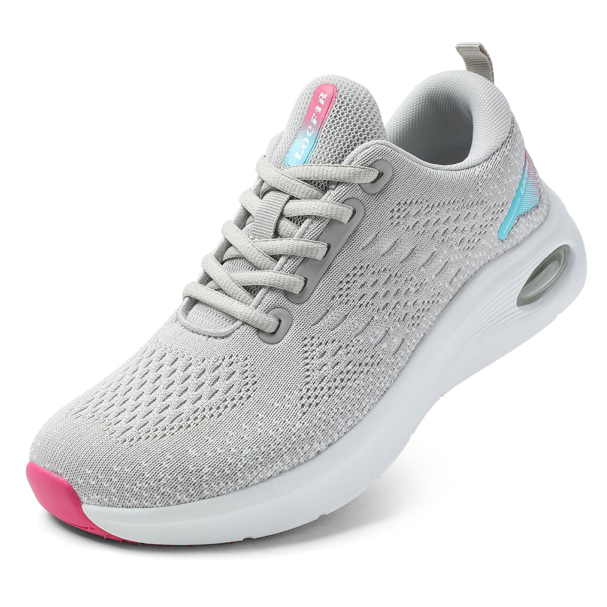 LOCFIR Wide Toe Box Walking Shoes Women with Cushioned Arch Support Orthopedic Running Sneakers for Plantar Fasciitis Non-Slip Lightweight Comfortable Breathable Workout Tennis Shoes Grey Purple US 8LOCFIR Wide Toe Box Walking Shoes Women with Cushioned A