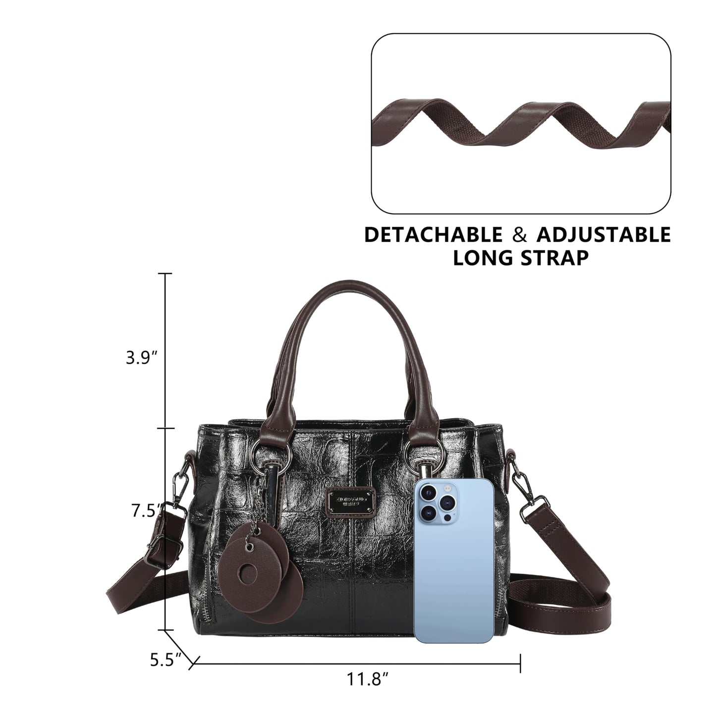 Handbags and Purses for women Vegan Leather Tote Bag for Women Satchel Shoulder Bags Travel Purse with Compartments