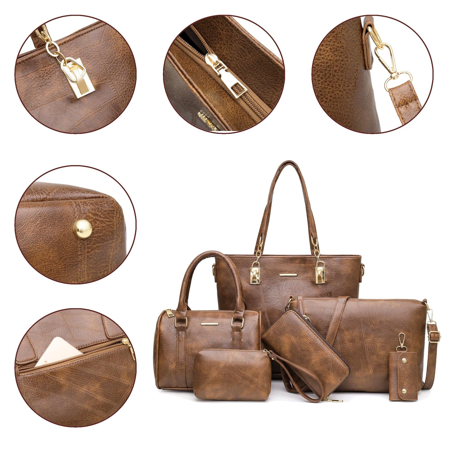 2E-youth Designer Purses and Handbags for Women Satchel Shoulder Bag Tote Top Handle Bag