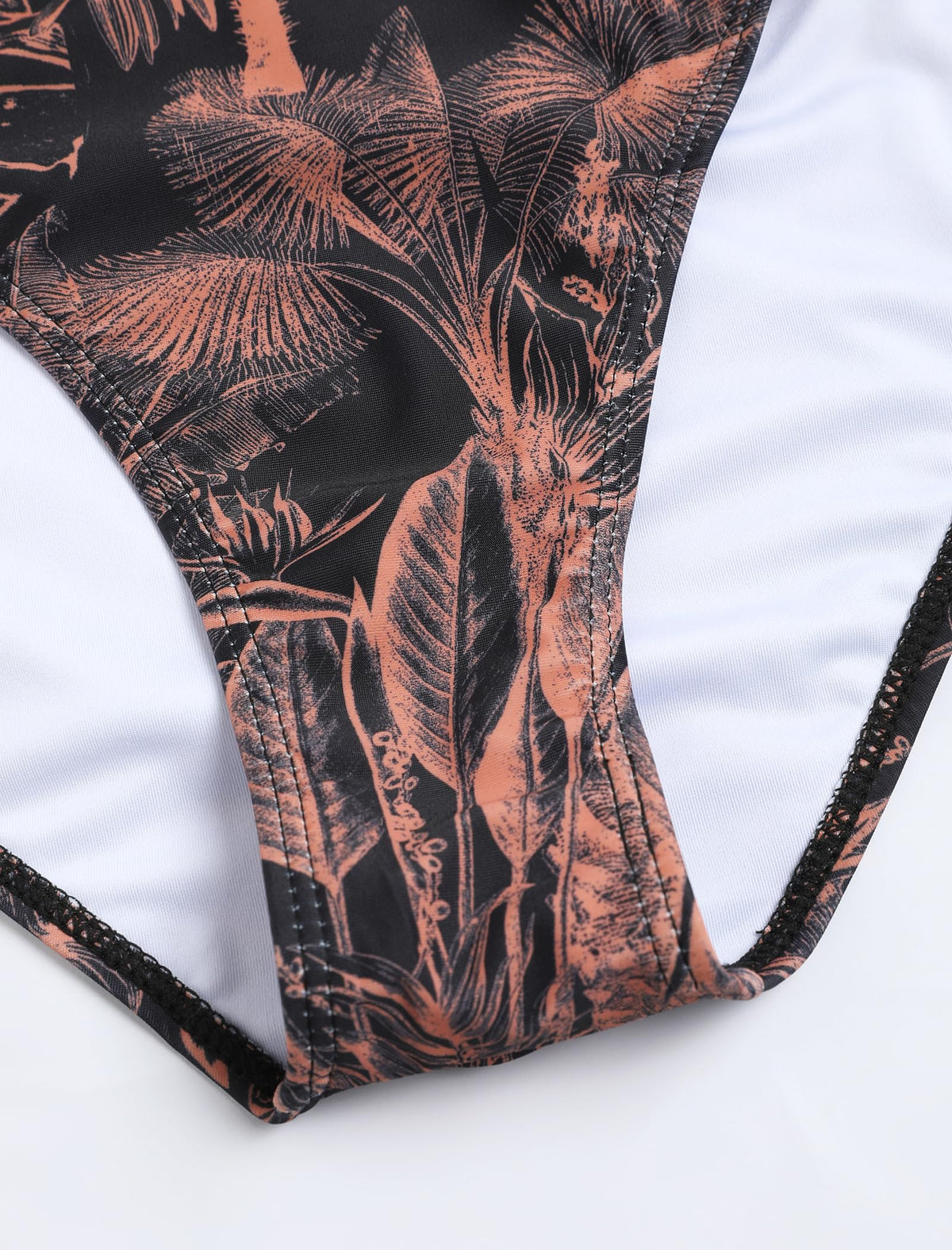 ZAFUL Womens Rash Guard Swimsuits Long Sleeve Sun Protection Bathing Suit Tropical Swim Shirts with Briefs Multi Floral S