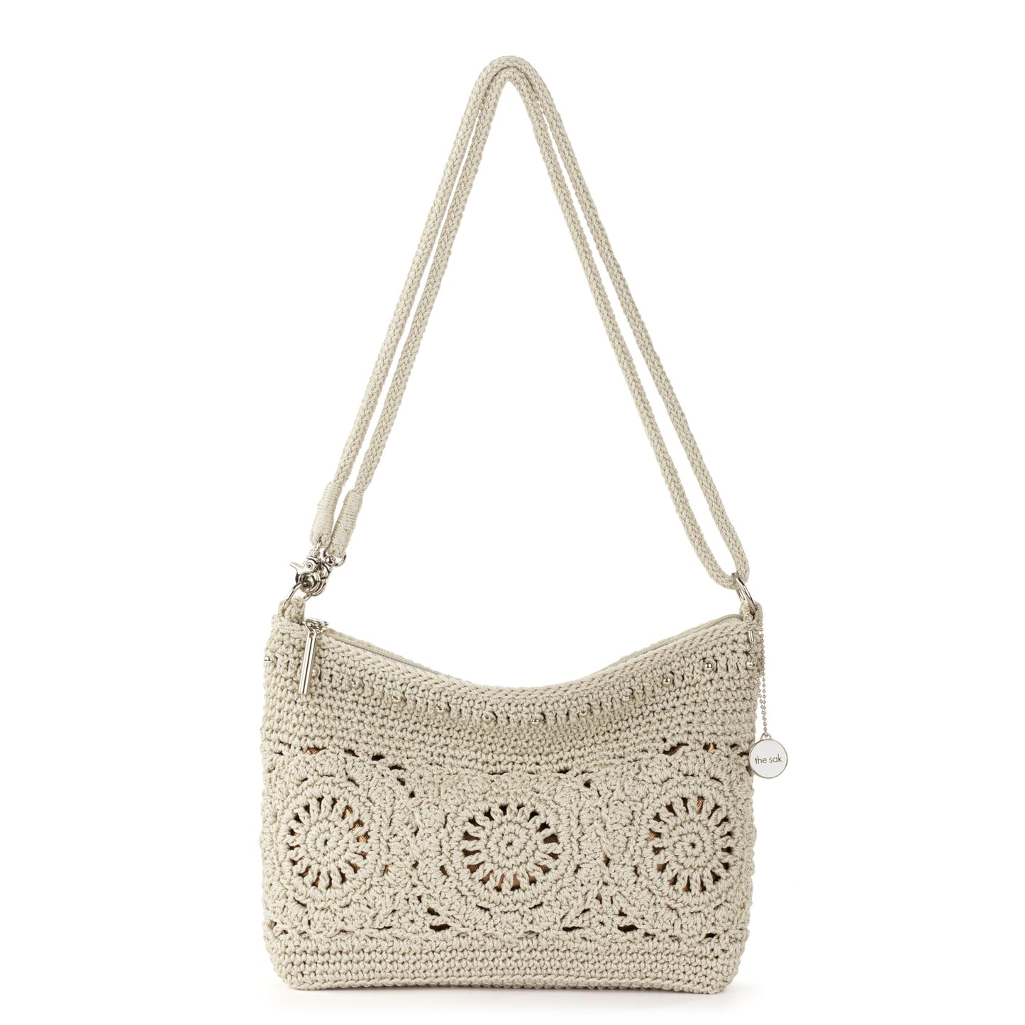 The Sak Lumi Convertible Crossbody Purse - Women's Handbag for Everyday & Travel, 3-in-1 Small Crossbody in Crochet & Leather