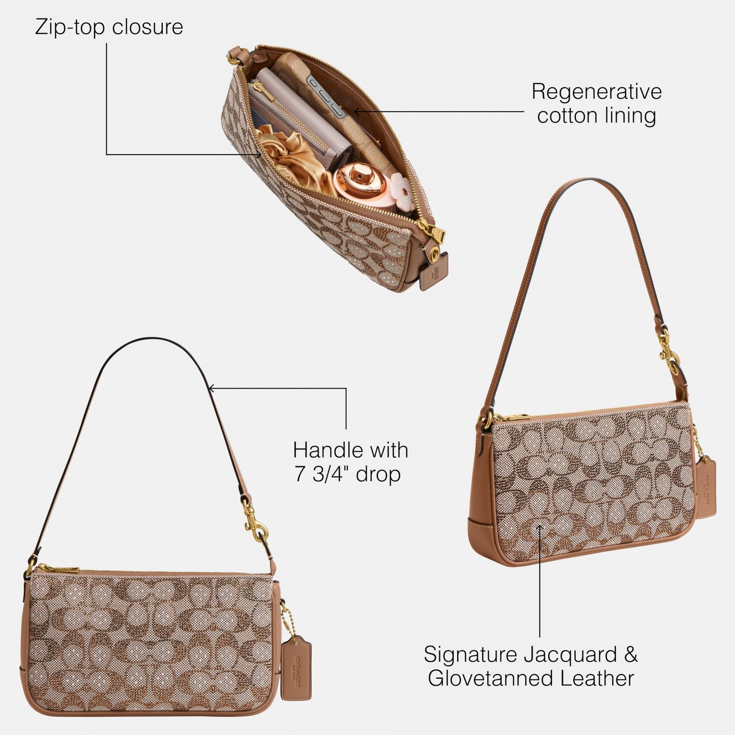 Coach Women's Natural Grain Leather Plaza Bag