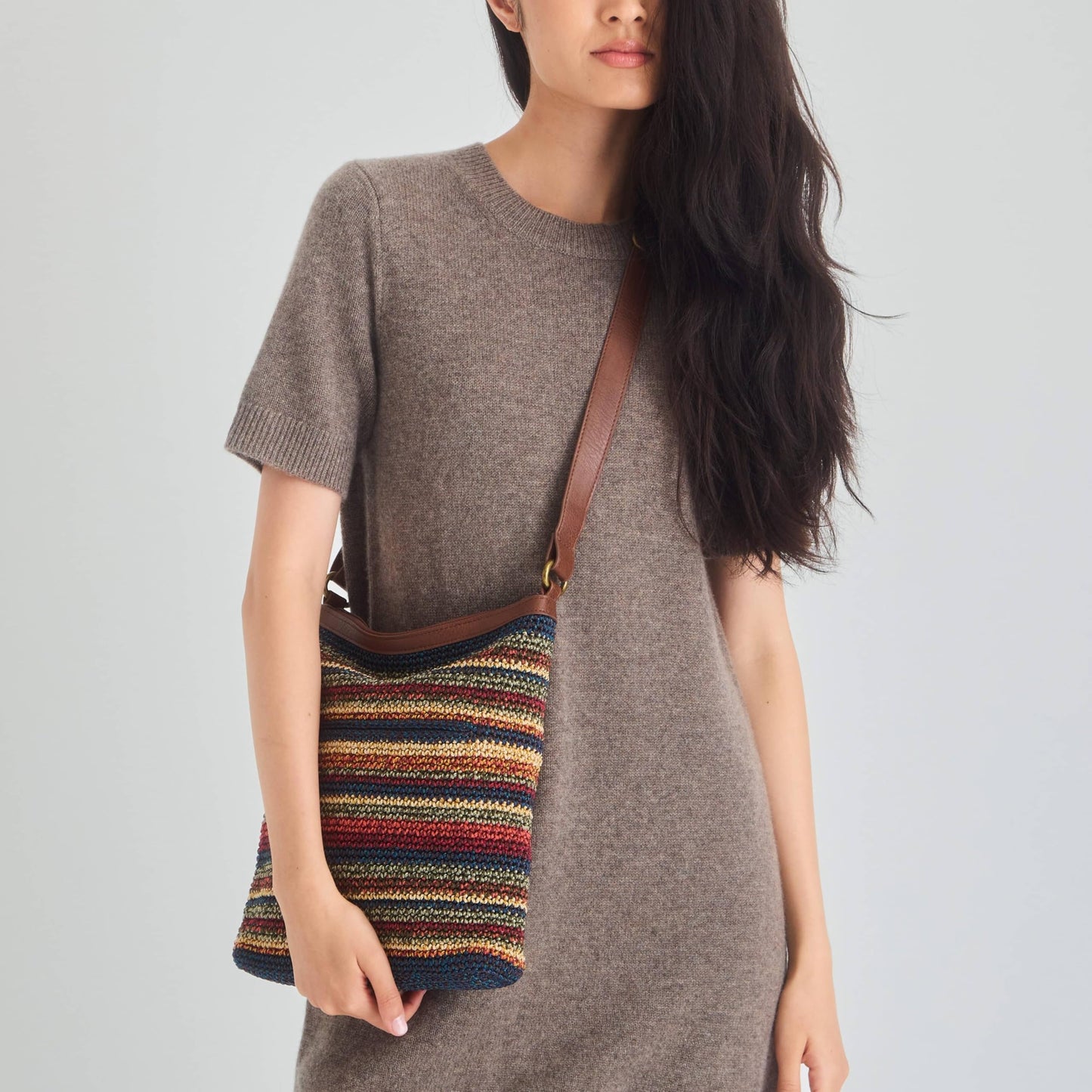 The Sak Lucia Crossbody Bag in Crochet, Convertible Purse with Adjustable Shoulder Strap