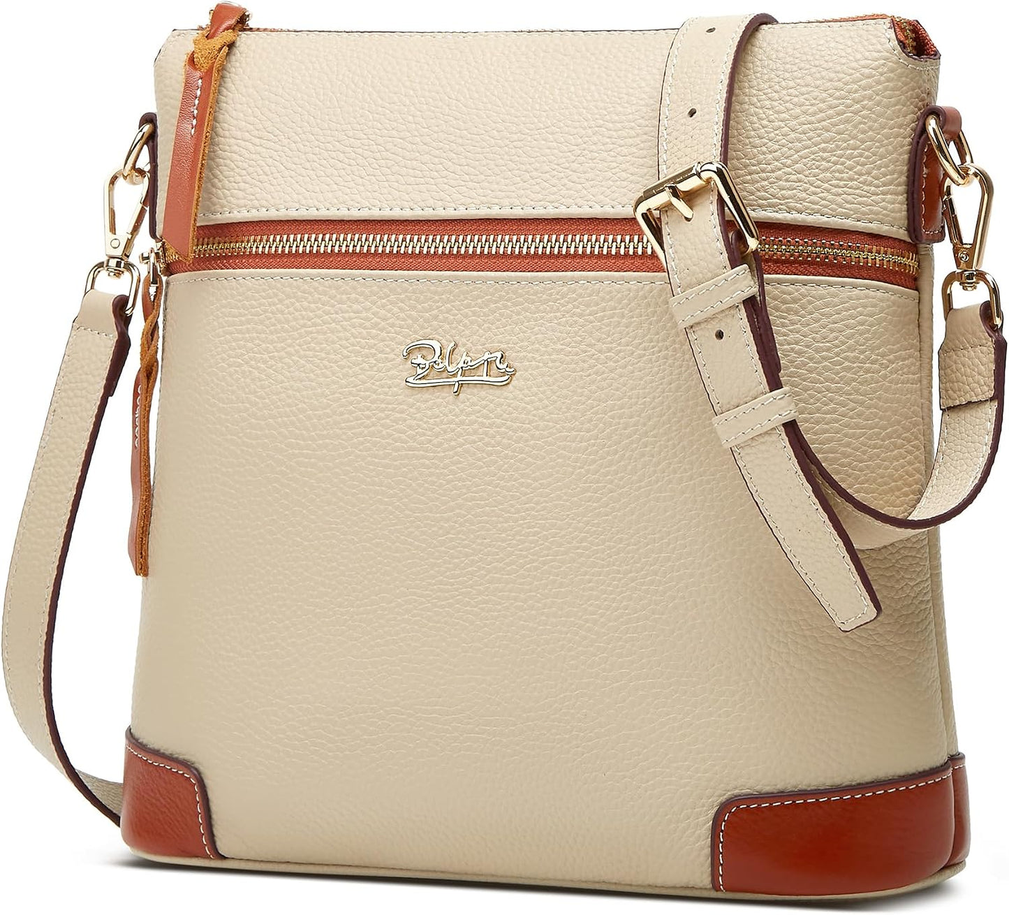 BOYATU Leather Crossbody Bag for Women: Designer Shoulder Purse for Travel - Trendy Genuine Leather Handbag for Everyday