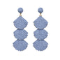 Raffia Dangle Earrings for Women - Boho Statement Rattan Drop Jewelry with Shell Design, Lightweight Summer Beach Trendy Accessories