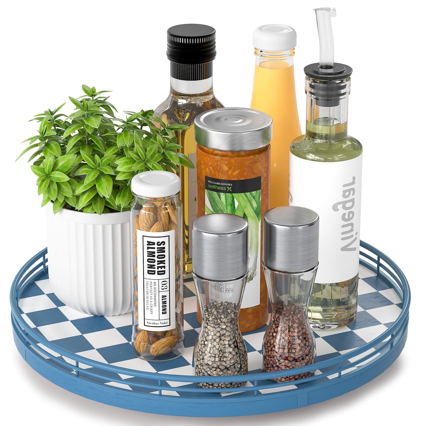 AMH Lazy Susan Wooden Organizer for Table Top