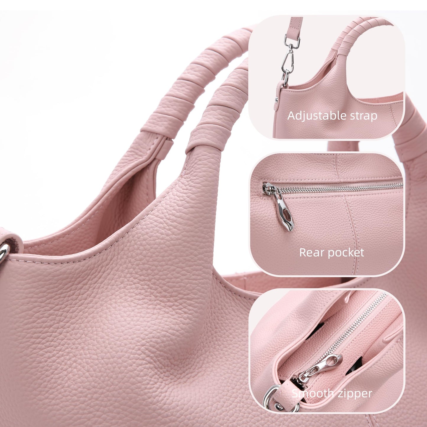 Iswee Leather Satchel Women Purse and Handbag Crossbody Shoulder Bag Hobo | Genuine Cowhide Leather Tote Top Handle Bag Soft & Durable Medium Size Bags with Detachable Multiple Pocketbooks Trendy