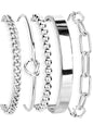 Gokeey Gold Bracelets Set for Women Non Tarnish, Waterproof 14K Gold Plated Sterling Silver Chunky Cuff Bracelet Stackable Gold Bangles Bracelet for Women Trendy Fashion Accessories Tie Knot Cuban Rope Paperclip Beaded Bracelet Stack Jewelry Mothers Day G