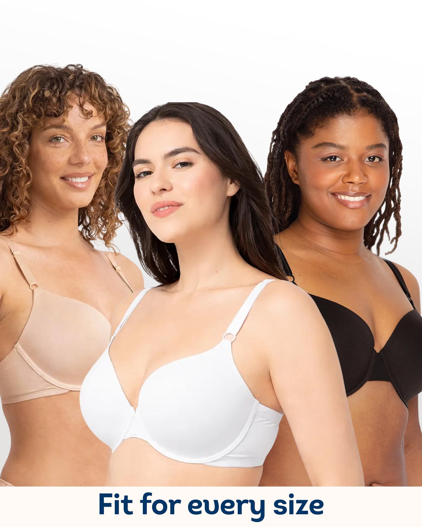 Fruit of the Loom womens T-shirt T Shirt Bra, Black/White/Grey Heather, 38DD US