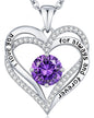 CDE Forever Love Heart Necklaces for Women, Wedding Anniversary, Valentine's，Birthday Mothers Christmas Day Gifts for Mom, Mother, Wife, S925 Silver Jewelry with Birthstone Pendant