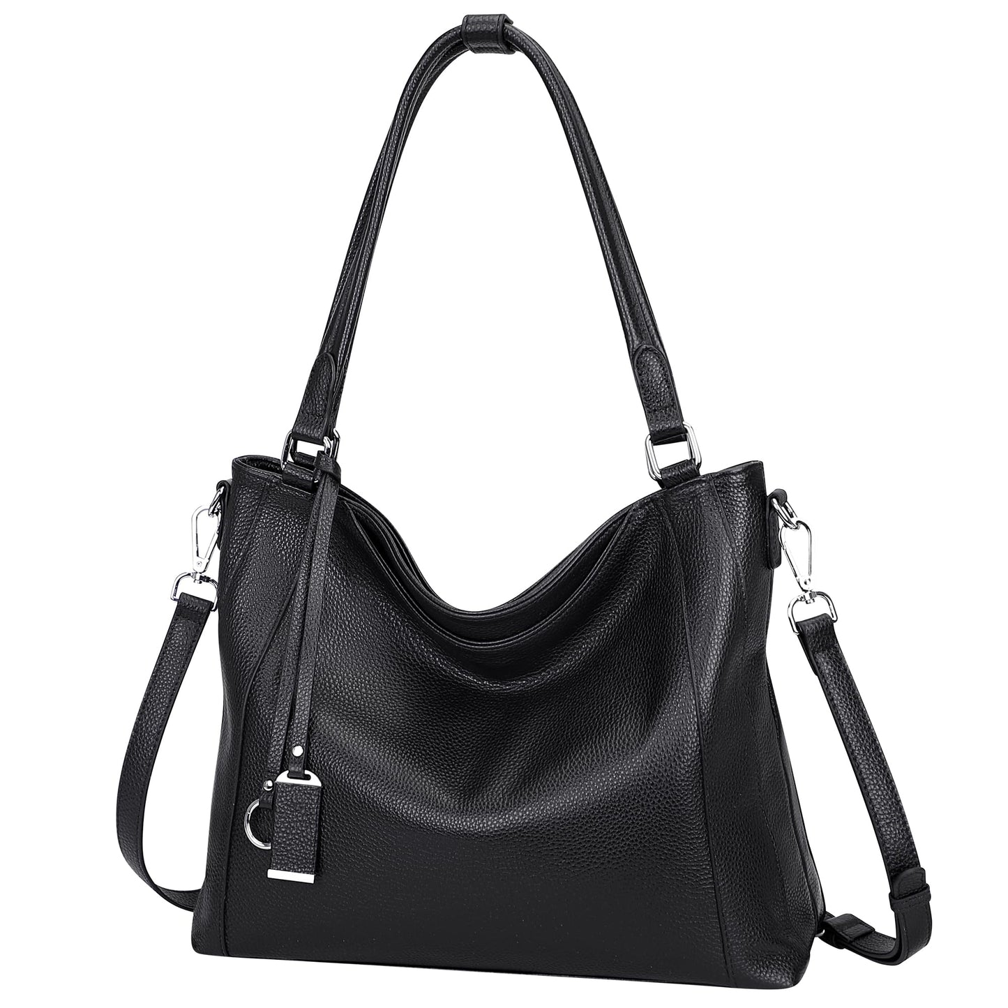 Over Earth Genuine Leather Purses for Women Large Hobo Bags Lady Shoulder Handbags with Detachable Strap
