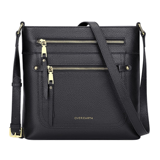 Over Earth Crossbody Bags for Women Leather Purses for Ladies with Multiple Pockets