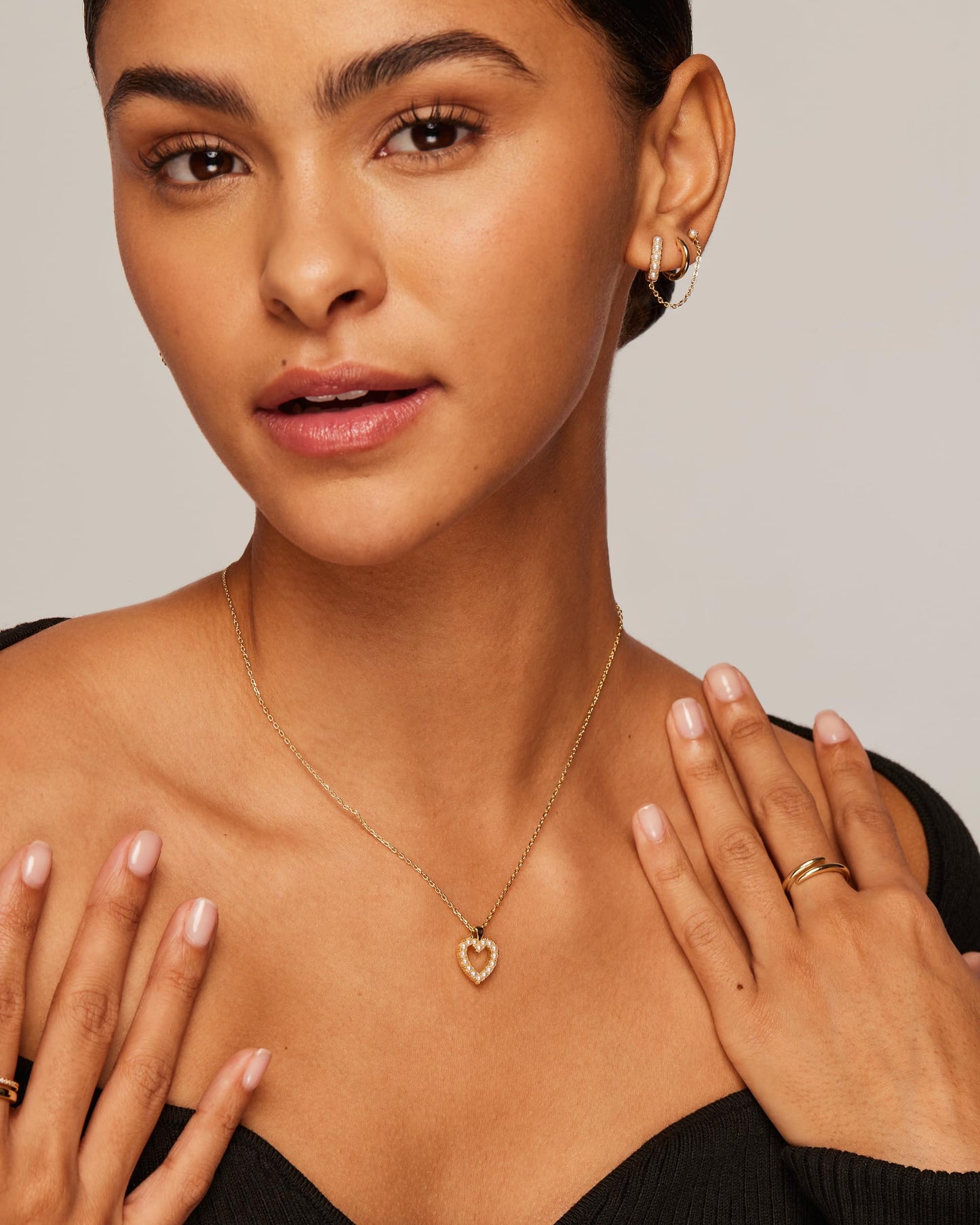 PAVOI 14K Gold Plated Cubic Zirconia Heart Necklace | Cute Dainty Love Pendant Necklaces for Women - Valentines Day Trendy Jewelry