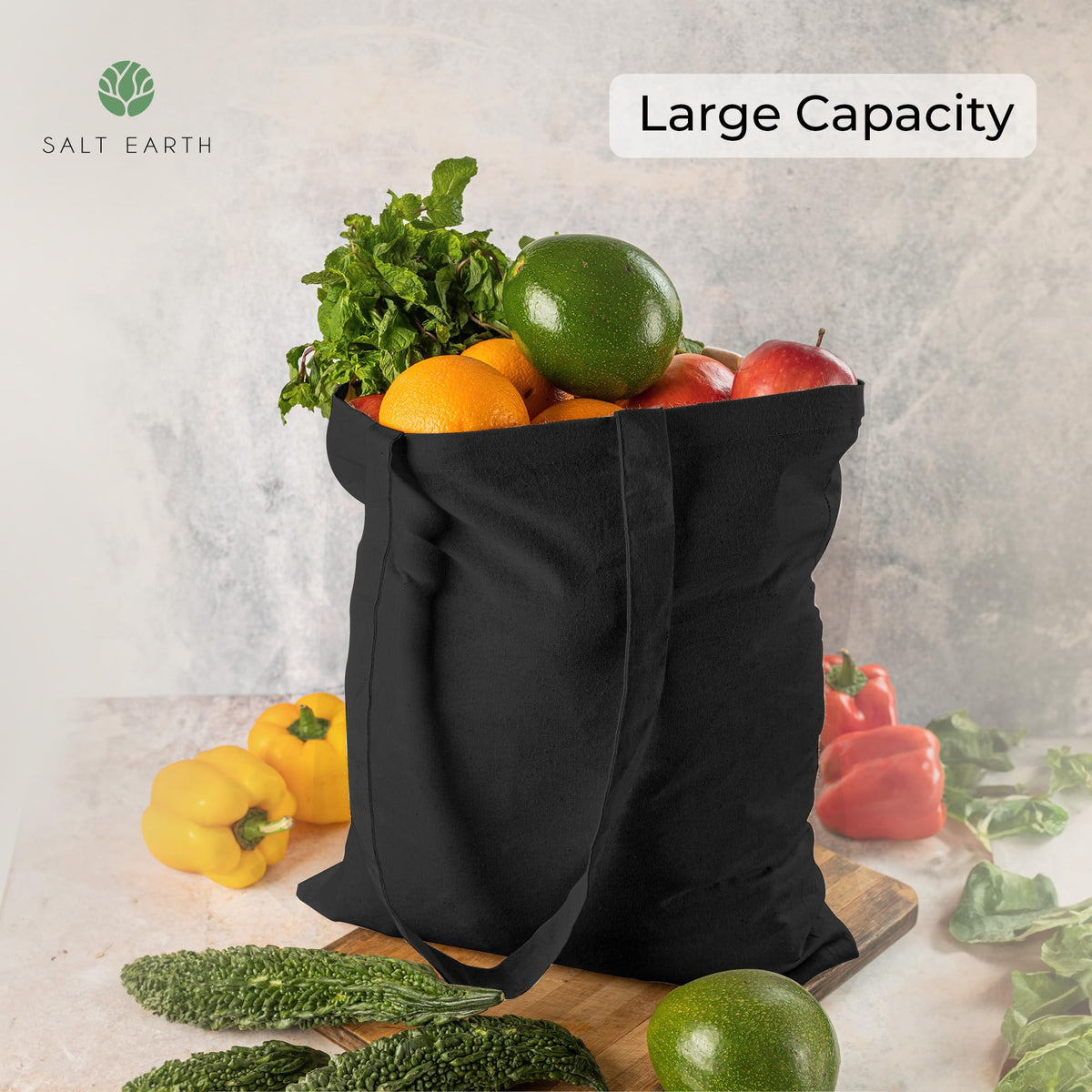 Salt Earth 5|6|12|24|48|100|200 Pack ToteBags Bulk Reusable Totes Grocery Shopping Cloth Bags DIY Promotion Gift Beach Travel