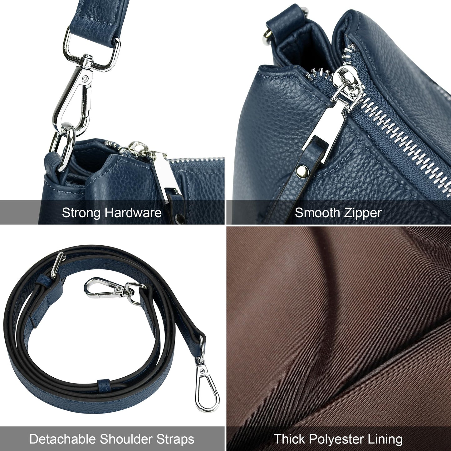 Over Earth Genuine Leather Small Hobo Crossbody Bags for Women Shoulder Purses and Handbags