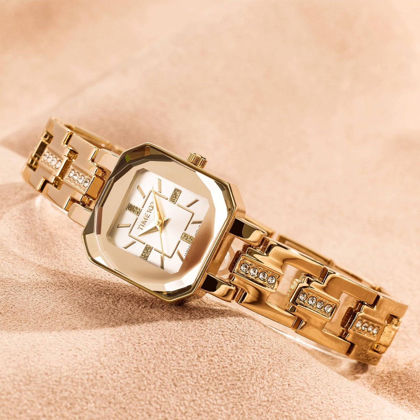TIME100 Women's Bracelet Watches Ladies Quartz Wrist Watch with Green Dial Bezel with Crystals in Movement Bracelet Strap with Diamonds Waterproof