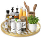 AMH Lazy Susan Wooden Organizer for Table Top