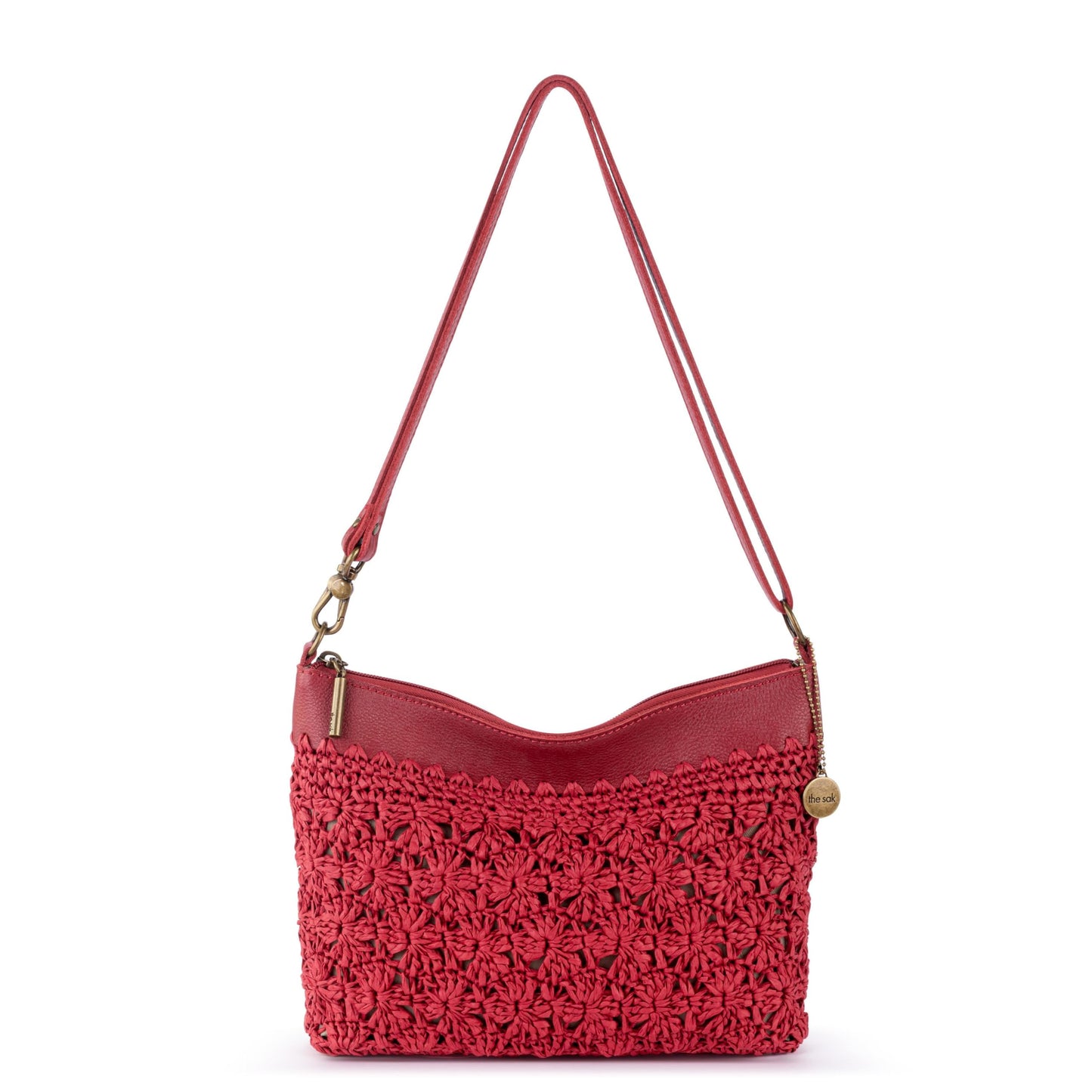 The Sak Lumi Convertible Crossbody Purse - Women's Handbag for Everyday & Travel, 3-in-1 Small Crossbody in Crochet & Leather
