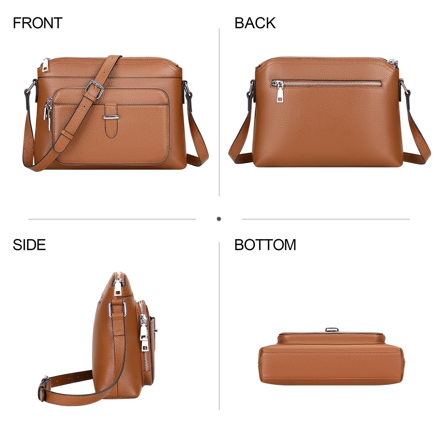 Over Earth Genuine Leather Crossbody Bags for Women Small Ladies Handbags and Purses with Card Slots
