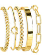 Gokeey Gold Bracelets Set for Women Non Tarnish, Waterproof 14K Gold Plated Sterling Silver Chunky Cuff Bracelet Stackable Gold Bangles Bracelet for Women Trendy Fashion Accessories Tie Knot Cuban Rope Paperclip Beaded Bracelet Stack Jewelry Mothers Day G