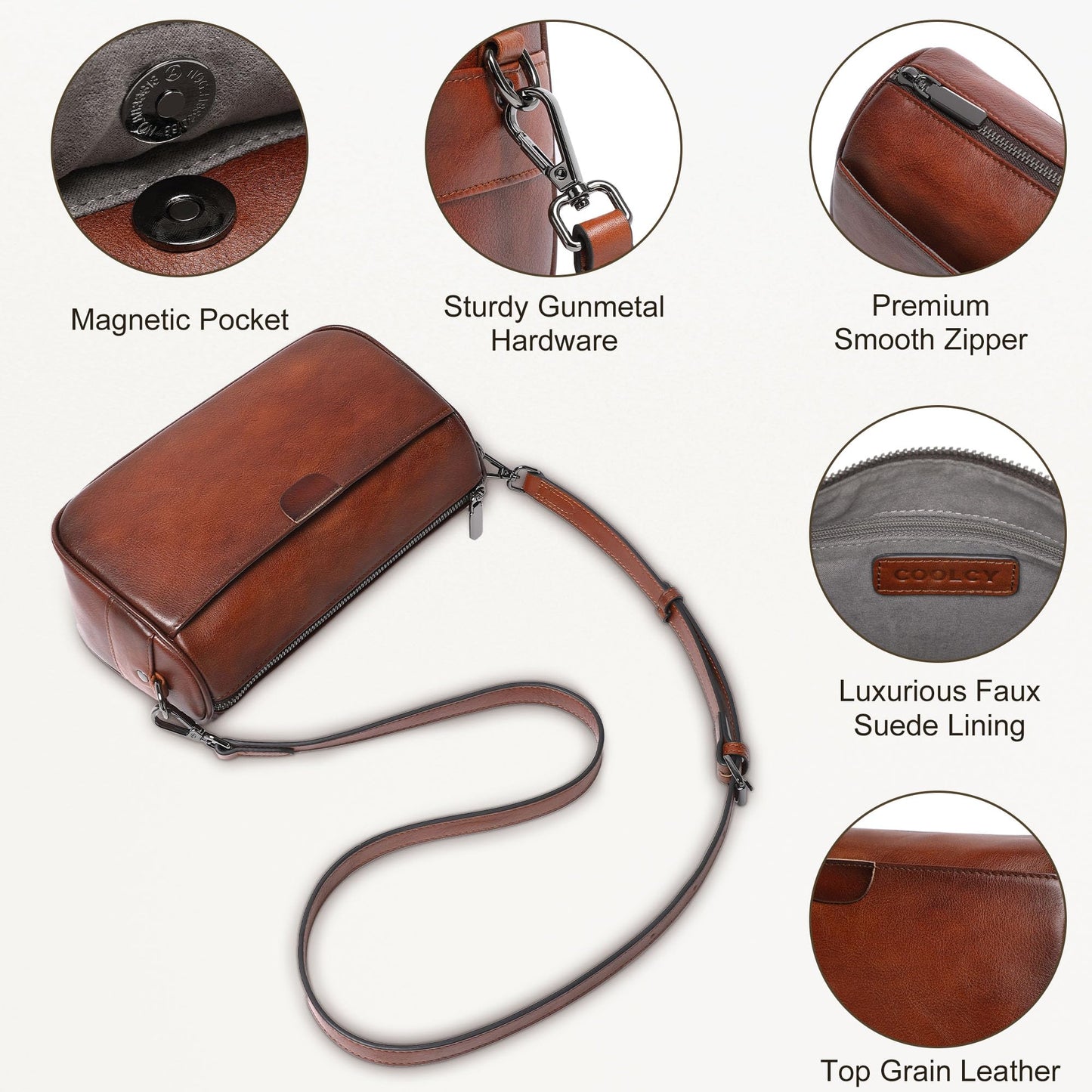 Genuine Leather Crossbody Purses Bag,Travel Casual Handbag,Small Shoulder Cross body Purse Trendy Gifts for Women