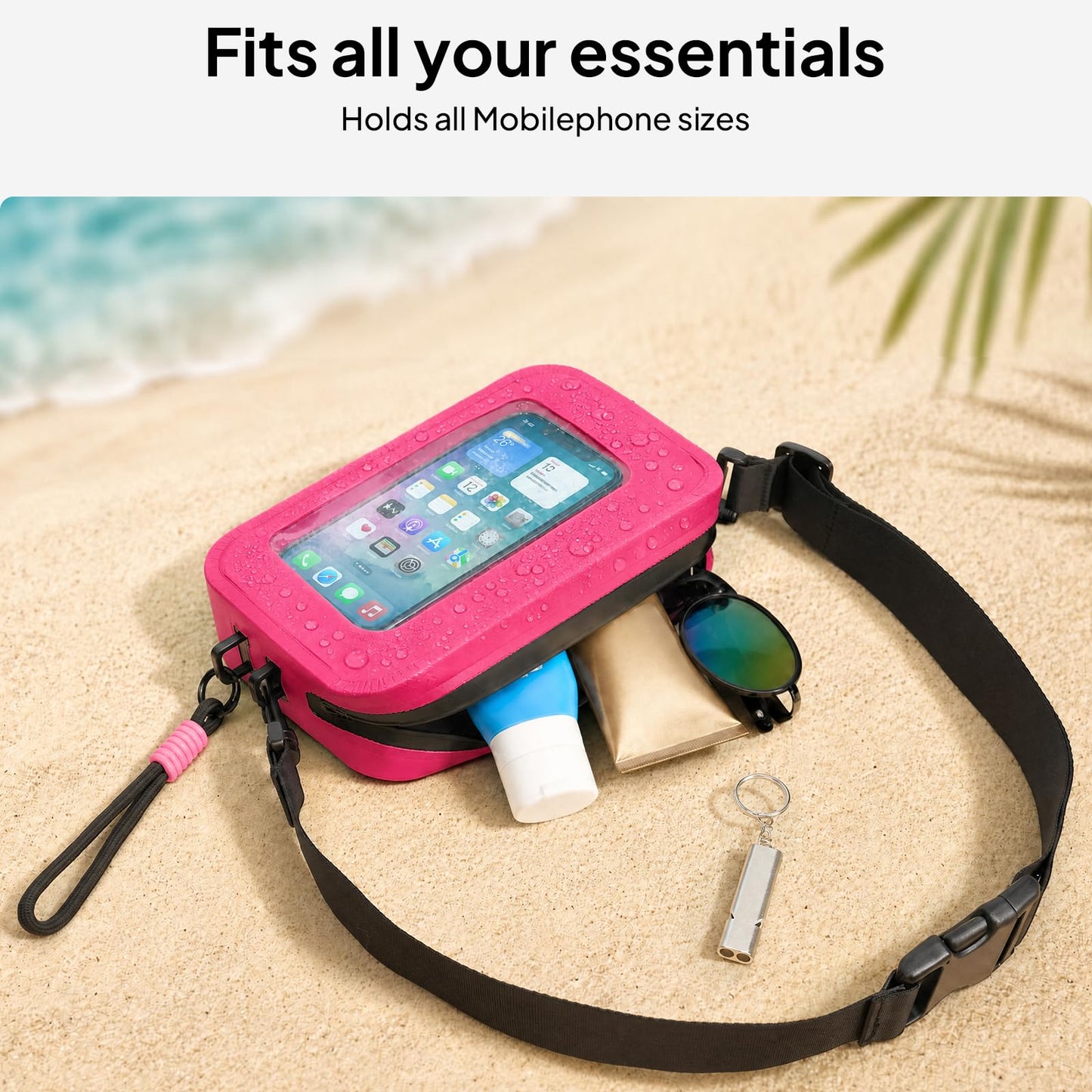 TOPEAST Waterproof Fanny Pack for Women & Men, Waterproof Belt Bag with Phone Pouch, Adjustable Crossbody & Waist Pack for Swimming, Hiking, Beach & Outdoors Essentials, Blue