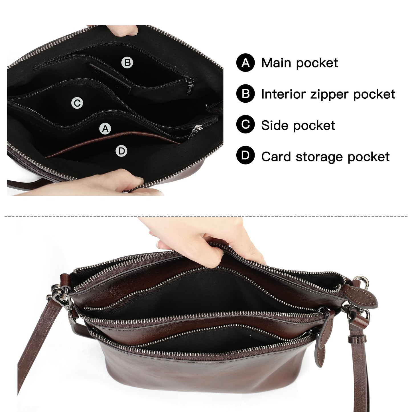 Genuine Leather Purses for Women Vintage Crossbody Bags for Women Hand Bags Women's Shoulder Handbags | Genuine Leather