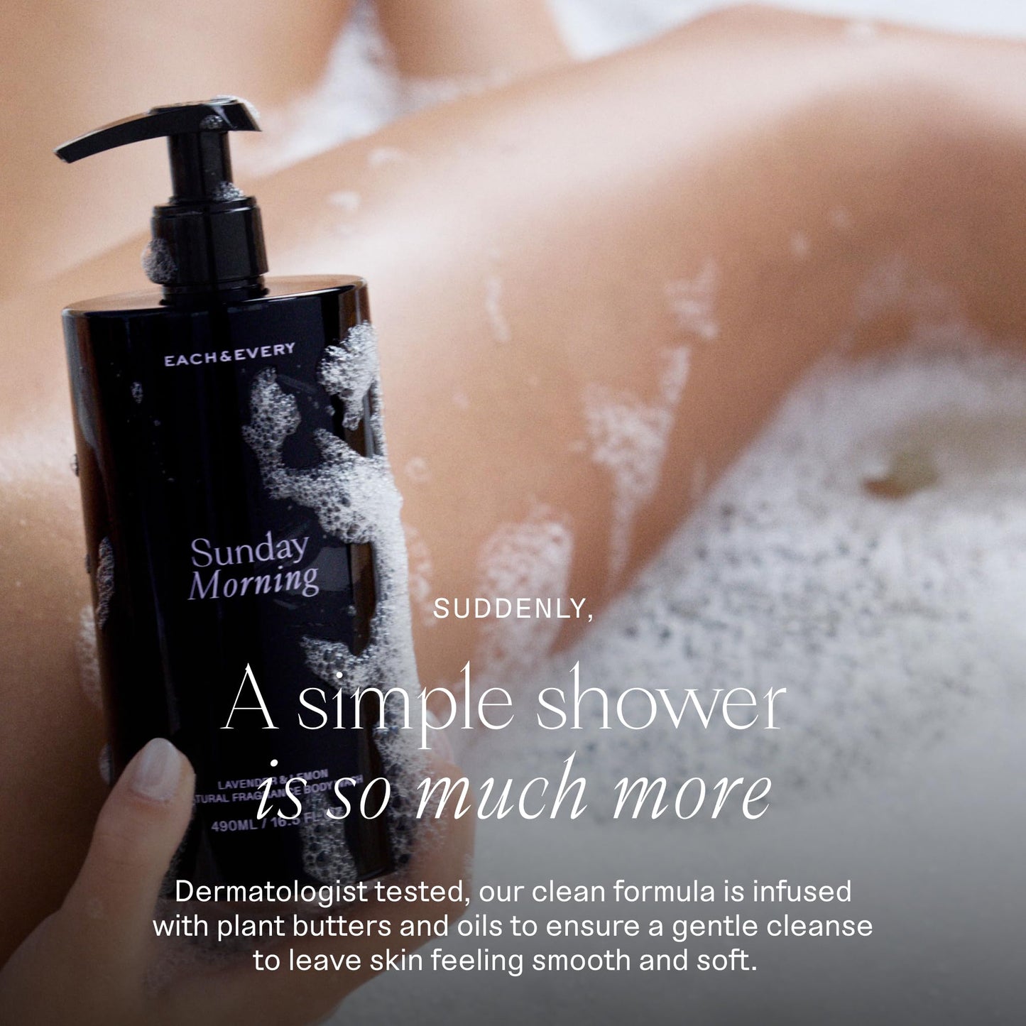 Each & Every Body Wash for Women and Men - Skin Feels Hydrated, Smooth & Soft - Ceramides, Lactic Acid AHA & Moringa Oil - 100% Natural Fragrance Gel - Eternal Summer, Coconut & Lime - 16.5 Fl Oz