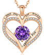 LOUISA SECRET Double Love Heart Birthstone Necklaces for Women, Birthday Gift for Girlfriend, Anniversary Jewelry Gift for Her, 925 Sterling Silver Jewelry Christmas Anniversary Birthday Present Gifts for Wife Girlfriend Mom Grandma Daughter