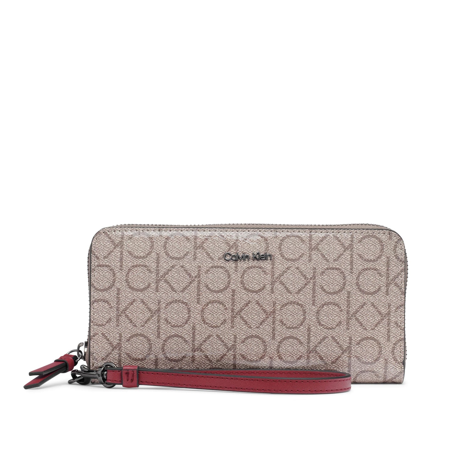 Calvin Klein Women's Key Item Saffiano Continental Zip Around Wallet With Wristlet Strap