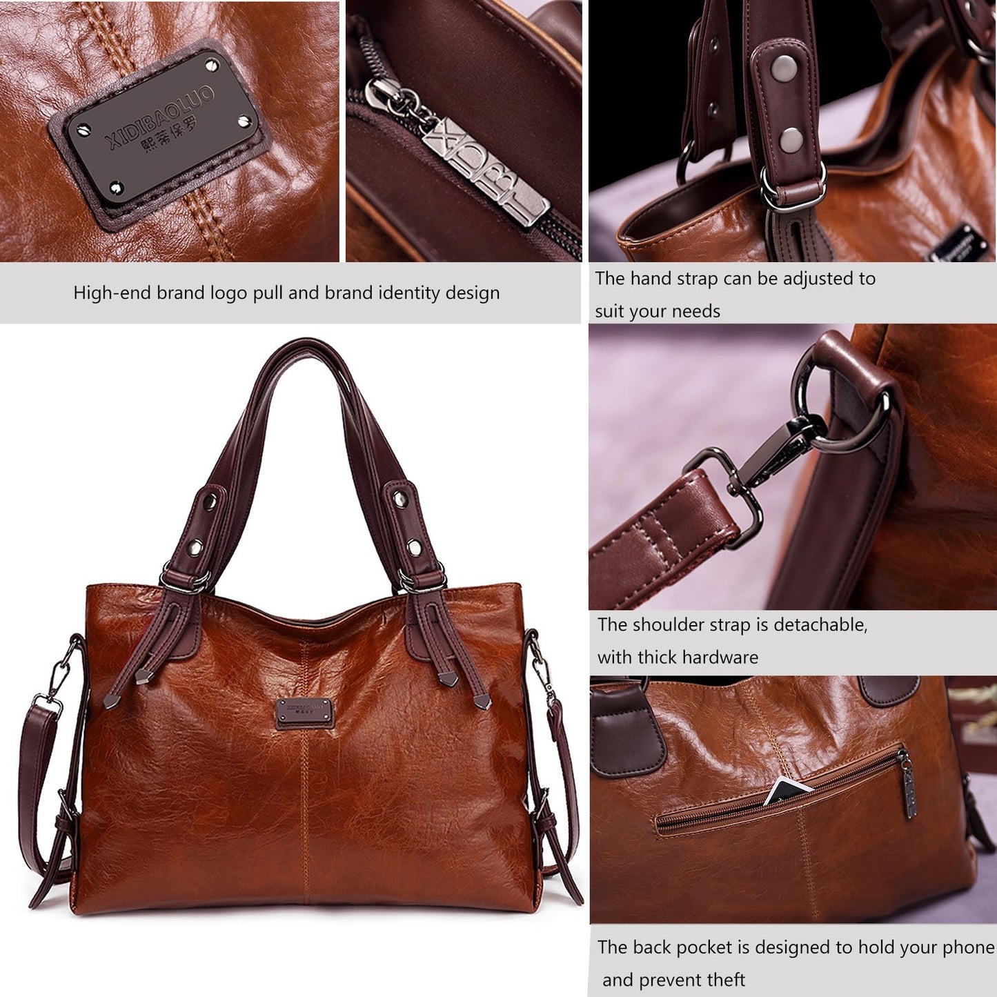 Handbags and Purses for women Vegan Leather Tote Bag for Women Satchel Shoulder Bags Travel Purse with Compartments