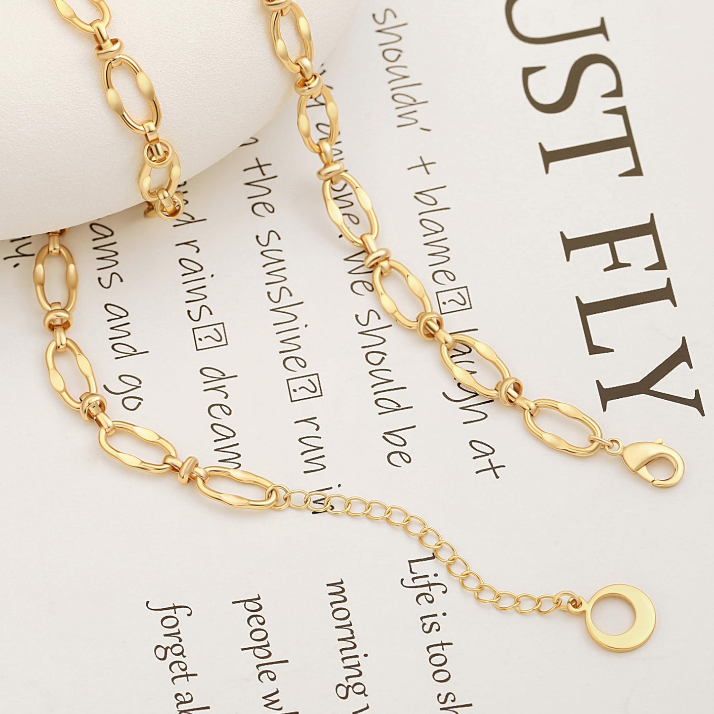 Aobei Pearl 18K Gold Plated Paperclip Chain Choker Satellite Chain Freshwater Cultured Biwa Pearl Pendant Necklace Dainty Turquoise Jewelry for Women