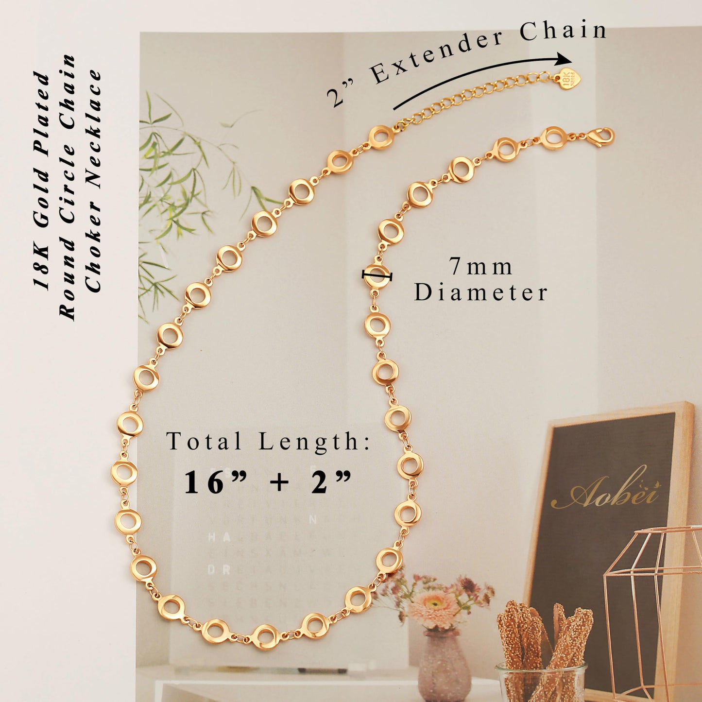 Aobei Pearl 18K Gold Plated Paperclip Chain Choker Satellite Chain Freshwater Cultured Biwa Pearl Pendant Necklace Dainty Turquoise Jewelry for Women
