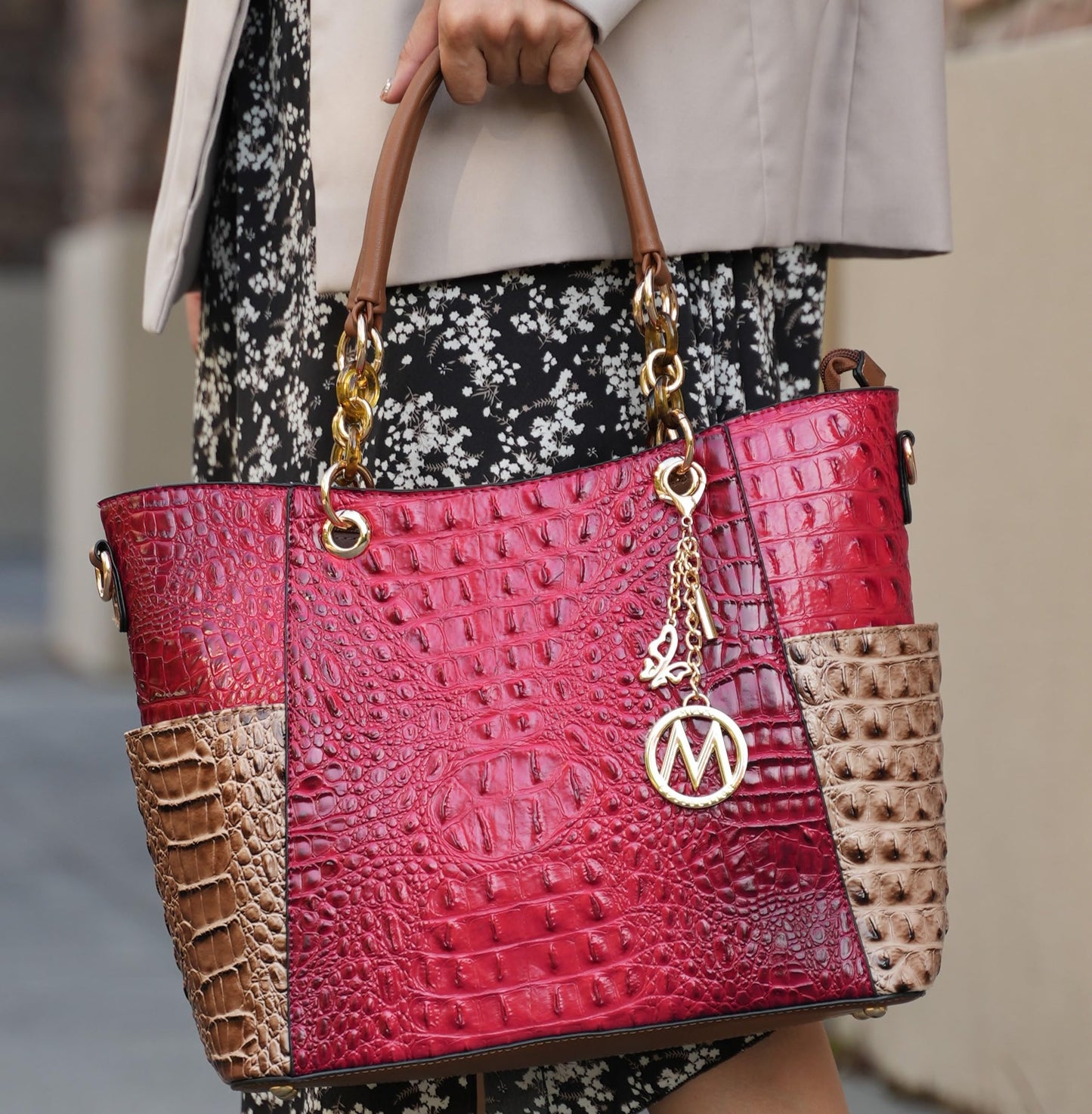 MKF Collection Tote Bag for Women, Handbag Set with Wallet-Top-Handle Bag Vegan Leather Purse by Mia K