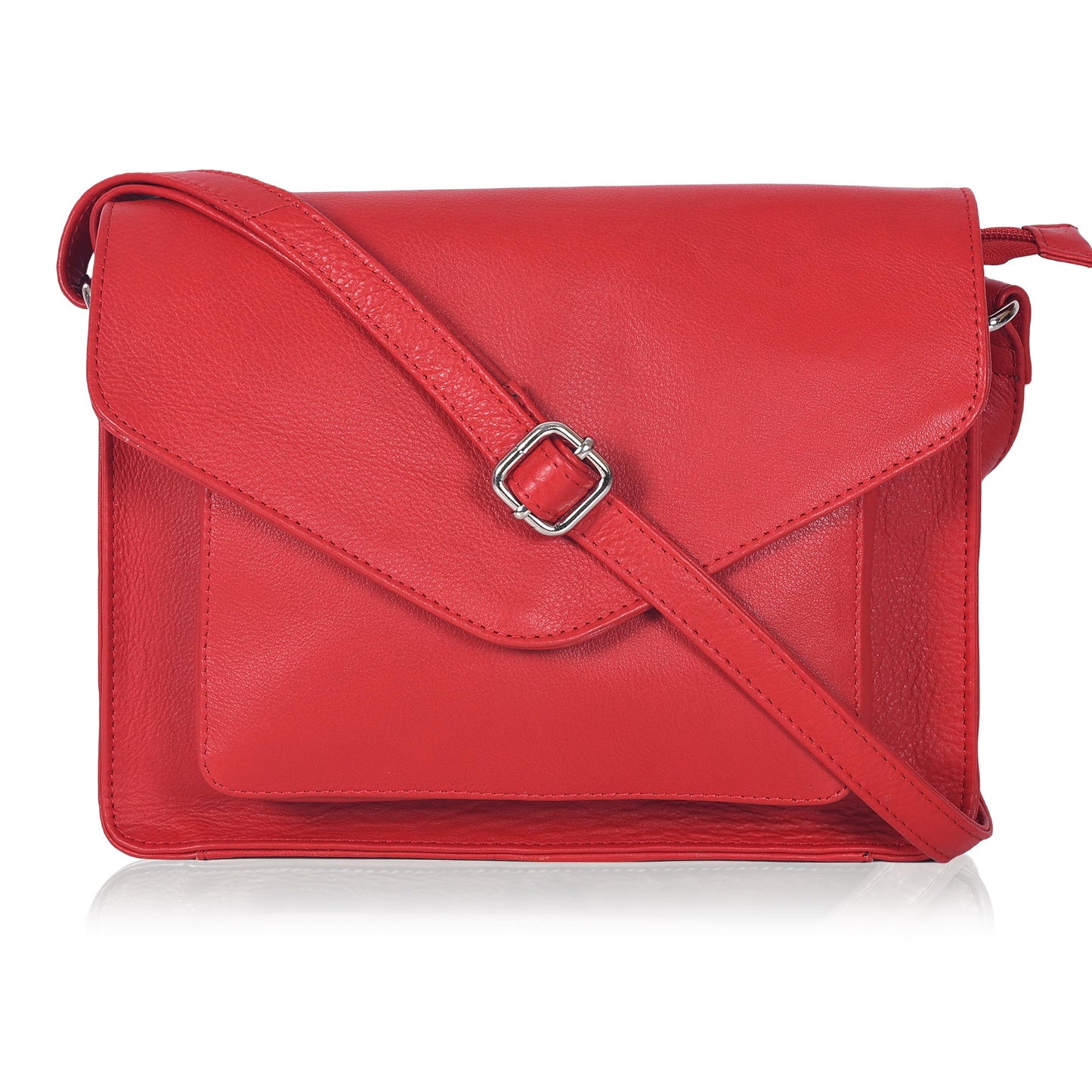 Leather Flapover Crossbody Handbag Purse for Women with Adjustable Strap & Overflap Snap Closure Tote/Bag