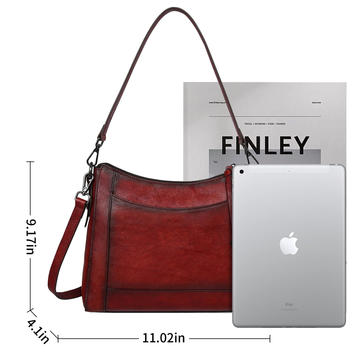 Iswee Leather Crossbody Bags for Women Shoulder Purse Medium Hobo Genuine Leather Satchel Purses and Handbags