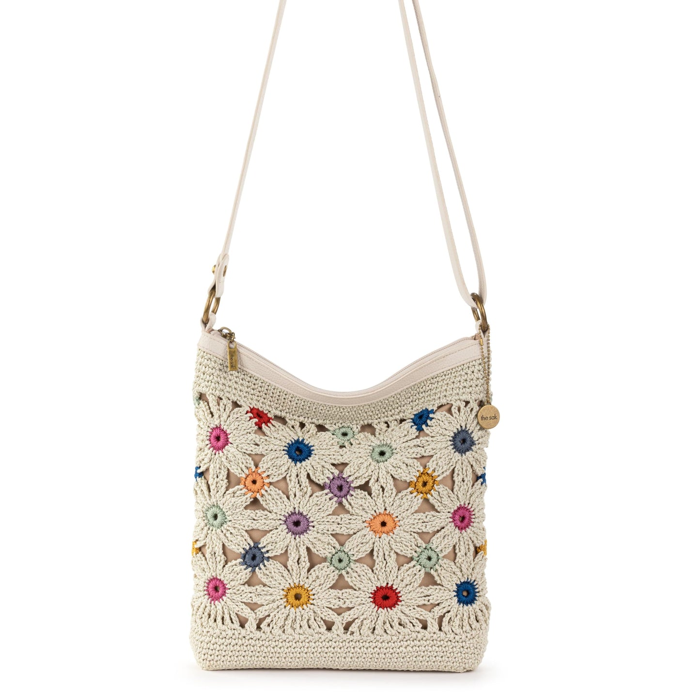 The Sak Lucia Crossbody Bag in Crochet, Convertible Purse with Adjustable Shoulder Strap